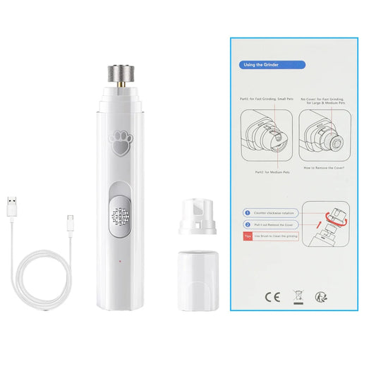 Electric Dog Nail Grinder Pet Nail Clipper USB Rechargeable Pet Nail Trimmers Painless with Polisher Wheel for Small/Large Pets